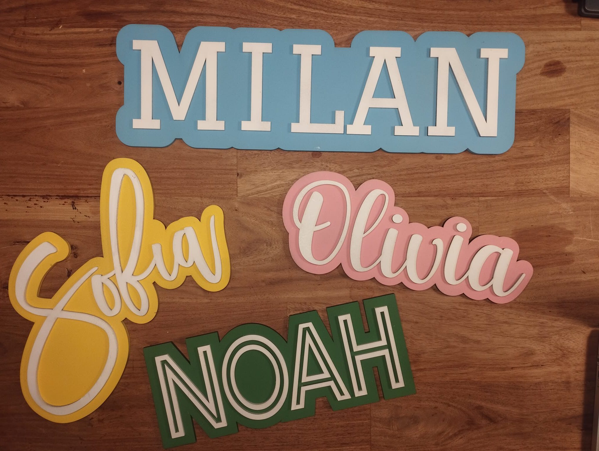 Kleurrijke Houten Naamletters